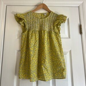 J Crew Factory yellow floral blouse XS